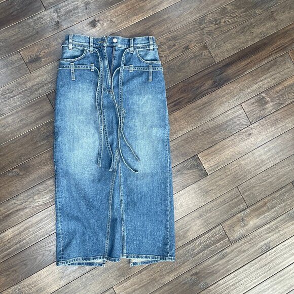 Altuzarra Robinson Denim Midi Skirt/Blue